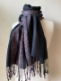 Черен, блестящ шал  от 70 % пашмина и 30 % коприна, снимка 5