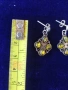 Винтидж сребърни обеците с кехлибар, снимка 4