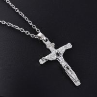Кръстче от Медицинска стомана - Христос - Сребристо, снимка 4 - Колиета, медальони, синджири - 31213386