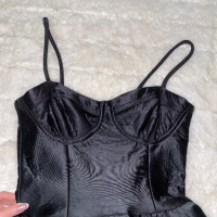 Черна мини рокля Replica-Moda XS, снимка 2 - Рокли - 44810844