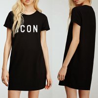 НОВО! Дамска тениска рокля ICON DRESS, 2 цвята. Или по ТВОЙ дизайн!, снимка 1 - Тениски - 37547132