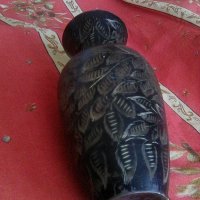 Месингова инкрустирана ваза, снимка 3 - Антикварни и старинни предмети - 31820130