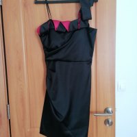 Официална черна рокля с едно рамо , снимка 2 - Рокли - 40299973