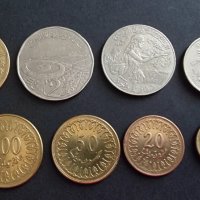 Монети. Тунис . 5 , 2, 1 и 1/2 динар, 10,  20, 50 и 100  милима. 8 бройки. , снимка 2 - Нумизматика и бонистика - 39482442