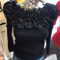 Най-ниска цена!Уникална блузка с къдрички, снимка 2 - Блузи с дълъг ръкав и пуловери - 30697446
