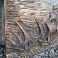 Бронзова скулптура пано флотилията на Христофор Колумб, снимка 3 - Пана - 30555858