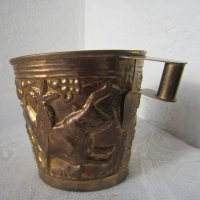С бикове -  Стара чаша с двойно дъно от мед, метал, съд, снимка 3 - Други ценни предмети - 31111263