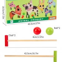 НОВО! Дървен детски крикет с животни , снимка 2 - Играчки за стая - 34325844