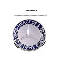 капачки за джанти за мерцедес Mercedes classic 75мм сиви син венец 4 броя, снимка 3 - Аксесоари и консумативи - 40264707
