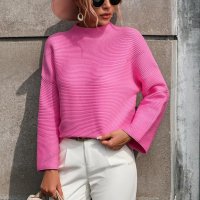 Свободен дамски едноцветен пуловер с изрязани ръкави, 2цвята - 023, снимка 7 - Блузи с дълъг ръкав и пуловери - 42284226