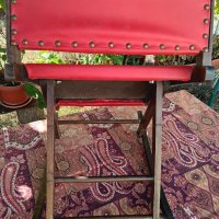 Сгъваемо старинно столче за крака, снимка 2 - Антикварни и старинни предмети - 42563011