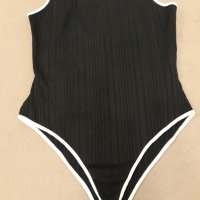 Черна боди с тънка бяла презрамка - секси модел, снимка 6 - Корсети, бюстиета, топове - 39217771