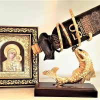 Луксозен подарък със златна икона за юбилей 50 години, снимка 2 - Подаръци за юбилей - 34632824