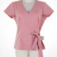 Дамска блуза с къс ръкав в пепел от рози марка 1st Somnium , снимка 2 - Ризи - 36881445