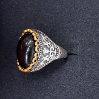 Винтидж пръстен с оксидация и бижутерски бронз , снимка 2 - Пръстени - 29130482