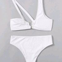 Бял бански рипс с едно рамо халка La Vela Beachwear, снимка 6 - Бански костюми - 35535201