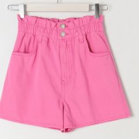 Розови Къси Панталони Paper bag, снимка 2 - Къси панталони и бермуди - 39308203