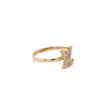 Златен дамски пръстен Louis Vuitton 1,46гр. размер:56 14кр. проба:585 модел:20542-6, снимка 3 - Пръстени - 42815798