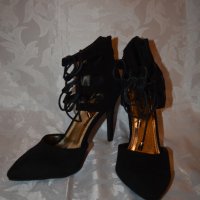 6 Чифта Елегантни Черни Дамски Обувки на Ток Артикул №060, снимка 2 - Дамски елегантни обувки - 30963087