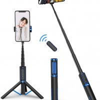 Висококачествен безжичен bluetooth селфи стик - трипод, Bluetooth remote, съвместим с iPhone, Androi, снимка 1 - Чанти, стативи, аксесоари - 33891783