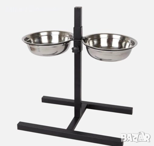 Комплект от две метални купи Beasty, черни, сребристи,2x 0.7л, снимка 1