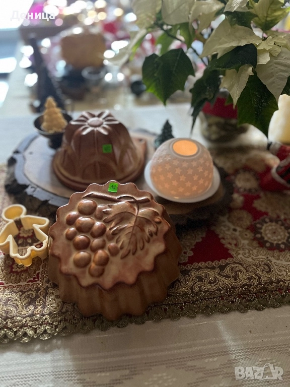 Форми за кекс и свещник Керамични форми с прекрасен земен цвят и дупка за закачане  , снимка 1