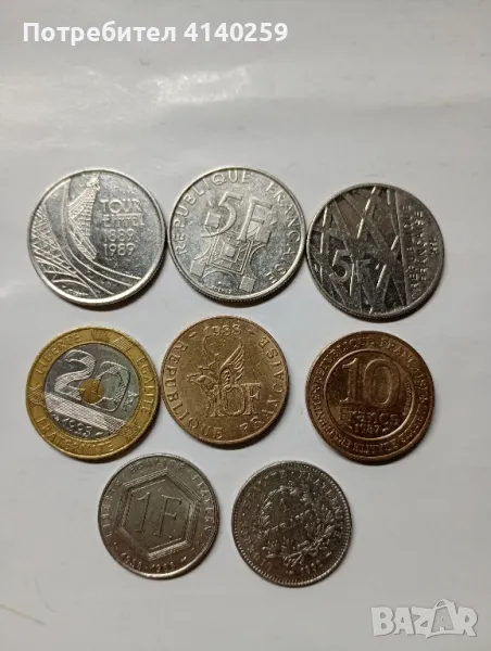 Франция монети 5 франка  1989 г , снимка 1