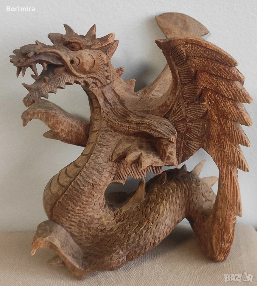 Дървен крилат дракон, снимка 1