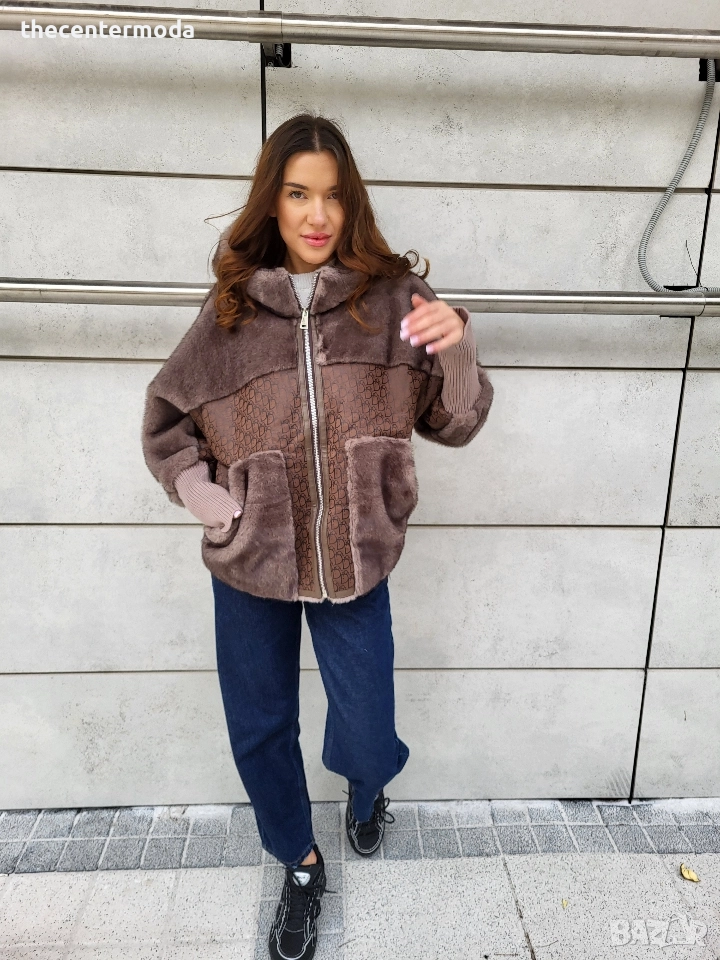 Дамско палто тип кожух с качулка , снимка 1