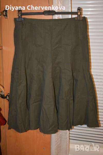 Дамска маслено зелена лятна пола, снимка 1