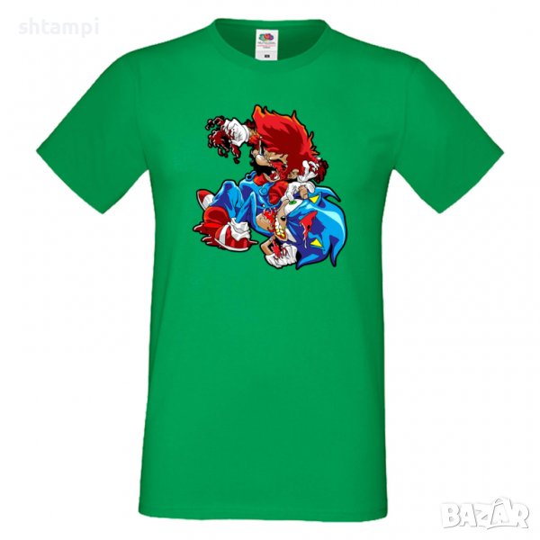 Мъжка тениска Mario Zombie VS Sonic Zombie Игра,Изненада,Подарък,Празник,Повод, снимка 1