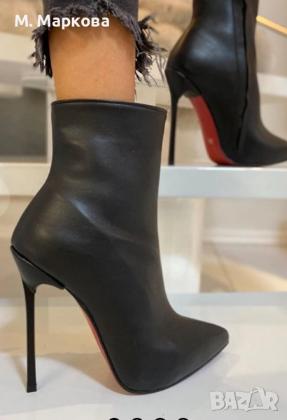 Елегантни черни боти мат, снимка 1