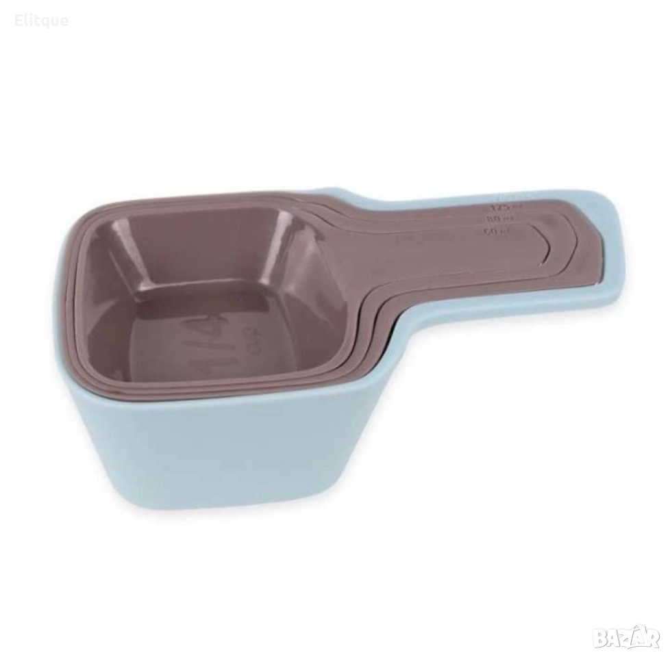 Комплект мерителни чашки, кафяви, сини, снимка 1