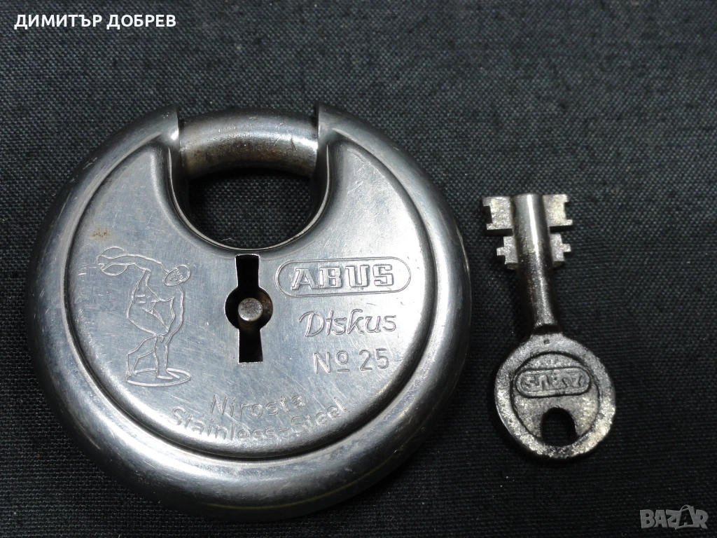 СТАР РЕТРО КАТИНАР С КЛЮЧ ABUS DISCUS GERMANY, снимка 1