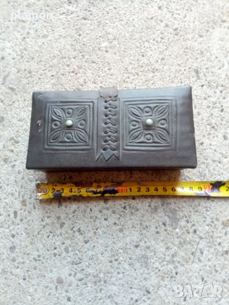 Стара кожена кутия за бижута, снимка 1