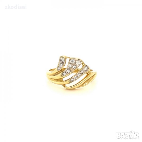 Златен пръстен 3,03гр. размер:55 14кр. проба:585 модел:3504-2, снимка 1