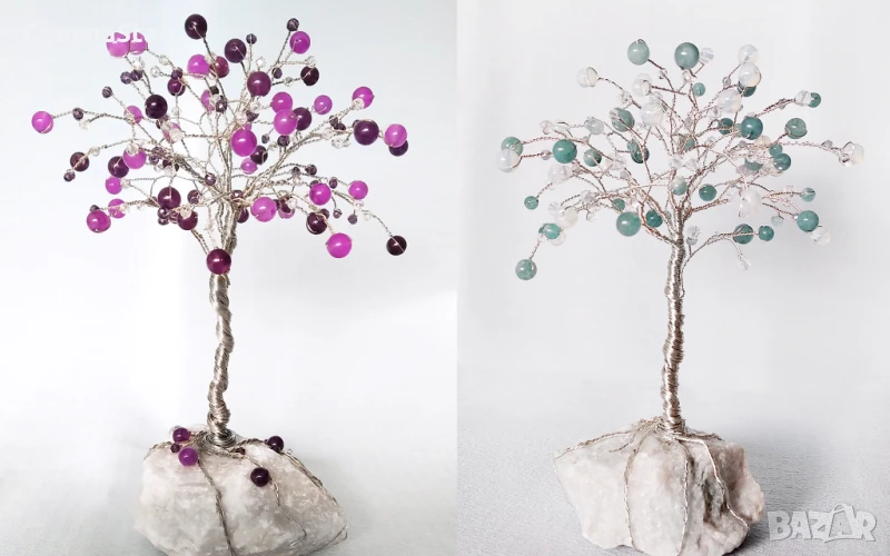 Дръвчета с полускъпоценни камъни с реалистична форма/ Идея за подарък , снимка 1