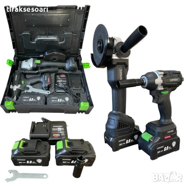 2в1 Ударен Гайковерт и Ъглошлайф 36V 8.0A ,  STAHLMAYER, снимка 1