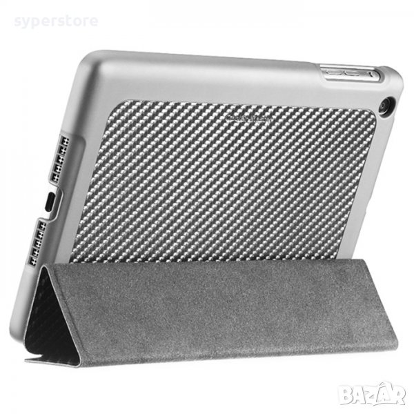 Калъф за iPad Mini, сребрист с карбонов гръб, C-IPMF-CTWU-SS, SS300119, снимка 1