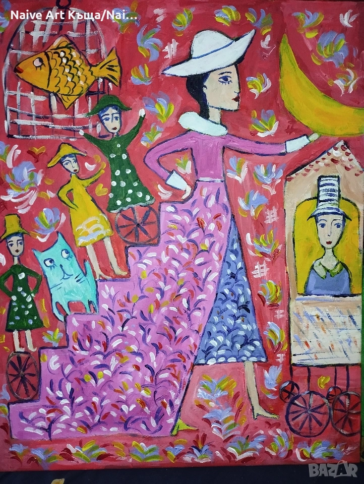 Картина платно маслени бои акрилни бои размер в.52/ ш.42, снимка 1