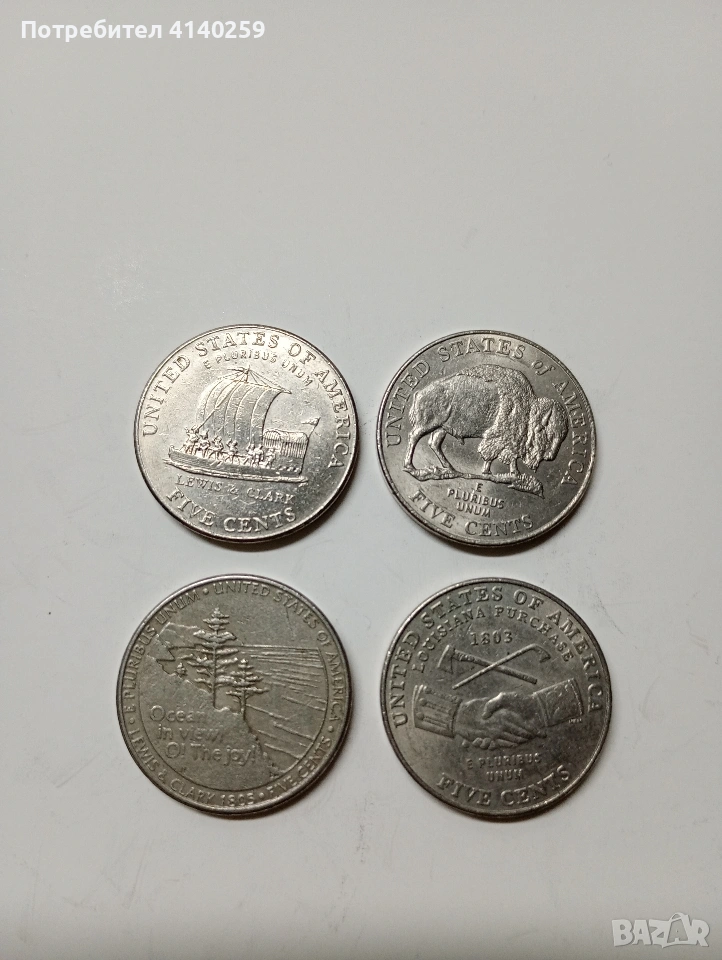 САЩ МОНЕТИ 5 ЦЕНТА 2004 2005 Г , снимка 1