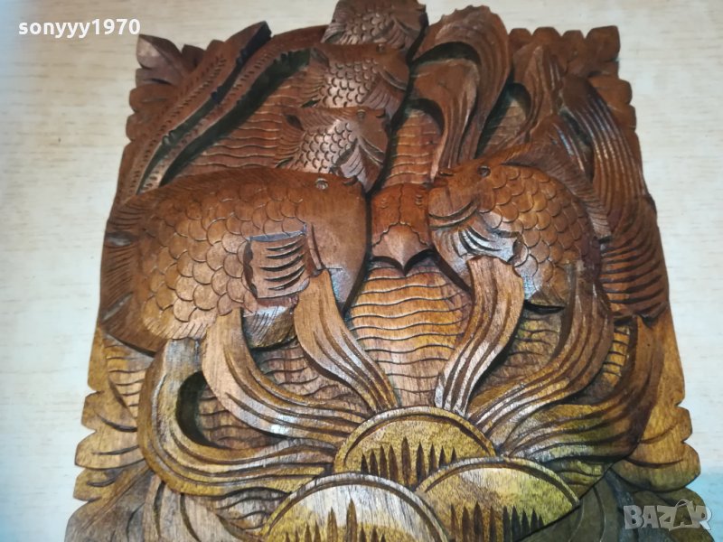Пано дърворезба РИБИ - ръчна изработка 3012202233, снимка 1