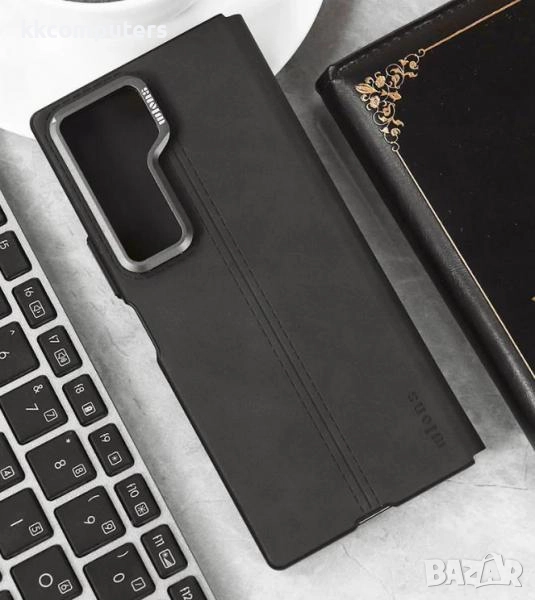 Калъф тефтер Wlons Кожа със стойка / Черен / за Samsung Z Fold 6 Баркод : 3133009, снимка 1