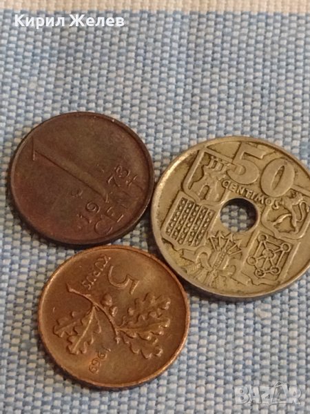 Три монети 50 сантимос 1949г. Испания / 1 цент/ 5 куруш Недерландия, Турция 31768, снимка 1