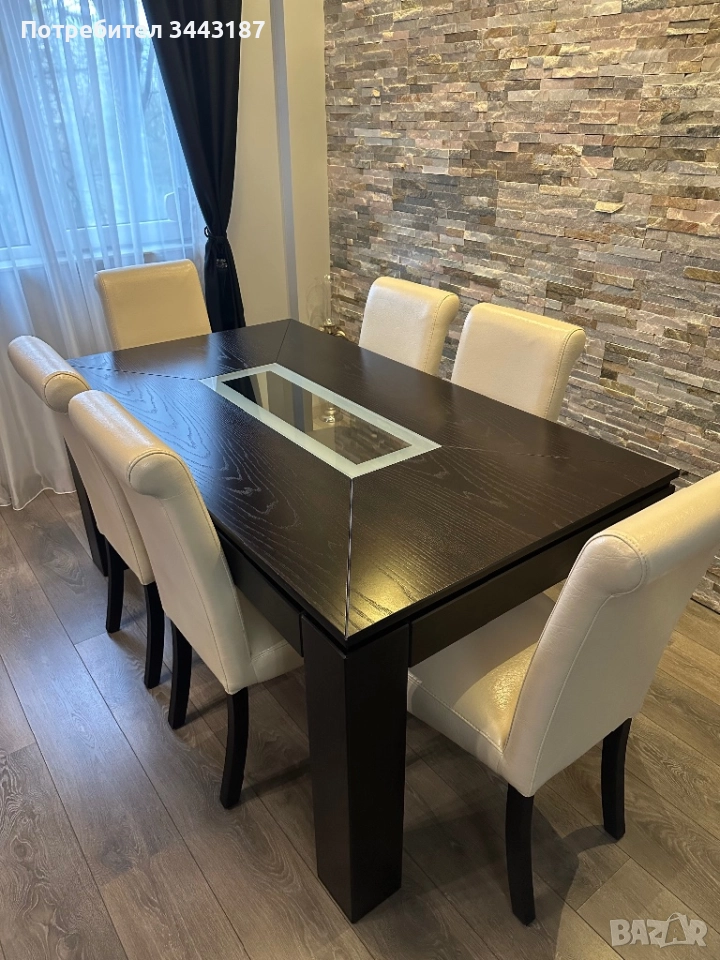  Трапезарна и холна маси с 6 бр. столове, снимка 1