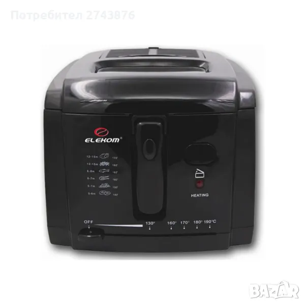 ФРИТЮРНИК ЕК-111,Обем на казана 3л., Олио 2л. , снимка 1