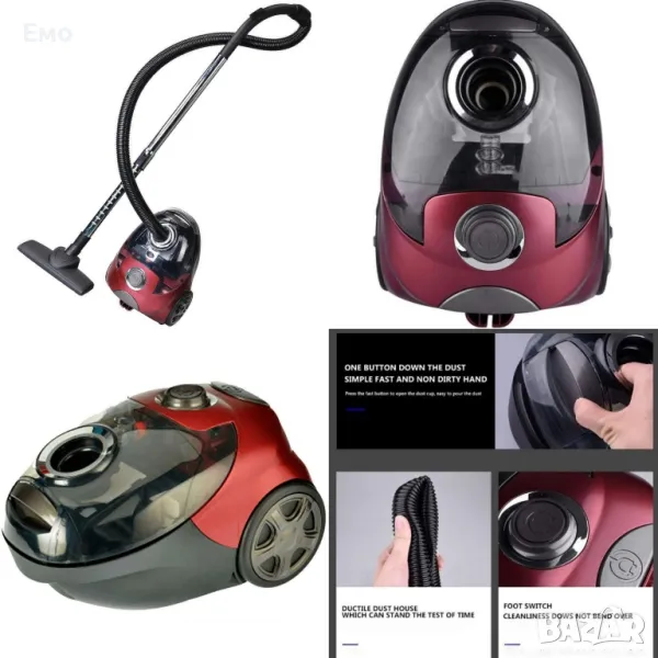 Прахосмукачка ELITE VC-1322 с мощност 800W, енергиен клас "А", високоефективна четка за под, снимка 1