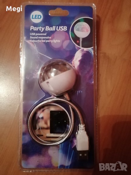 Usb,LED многоцветна светеща парти топка, снимка 1