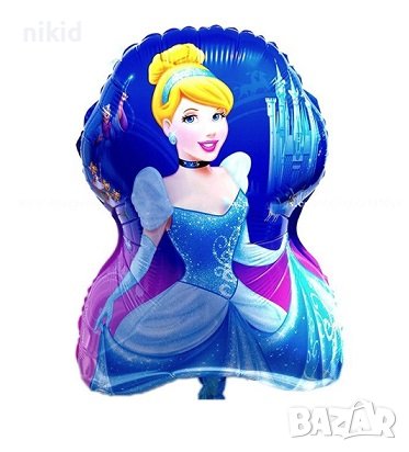 Пепеляшка Cinderella на фон фолио фолиев гигант балон хелий и въздух, снимка 1