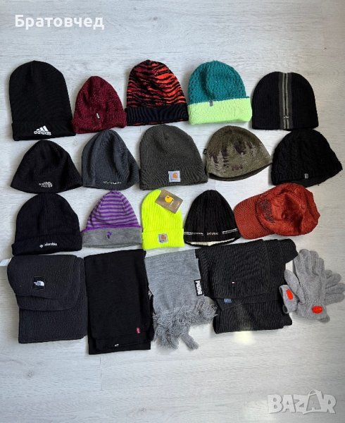 Nike,Adidas,The North Face 13 бр. Шапки, Шалове, Зимни, Оригинални, снимка 1